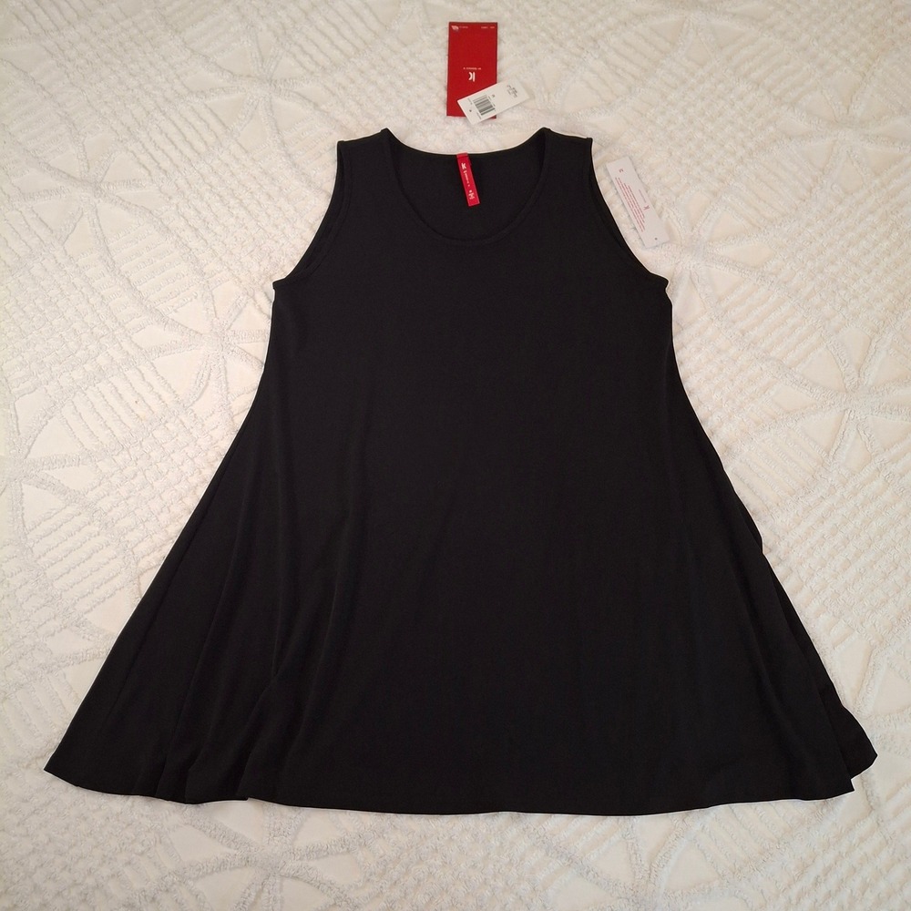 IC by Connie K Womens Medium Tank Top Black Sleeveless A-Line Tunic NWT